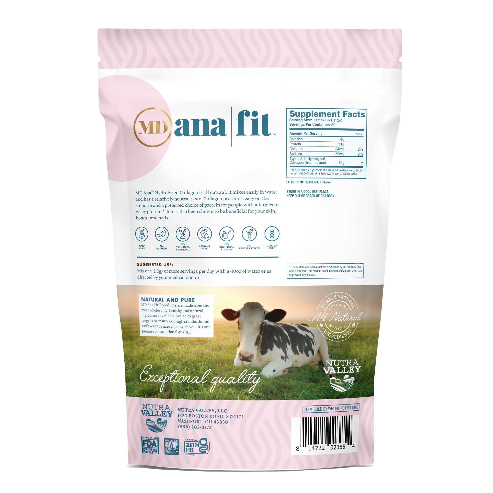 Grass-Fed Hydrolyzed Collagen Peptides Powder, Non-GMO Dairy, Hormone Free & Gluten Free, Pasture Raised